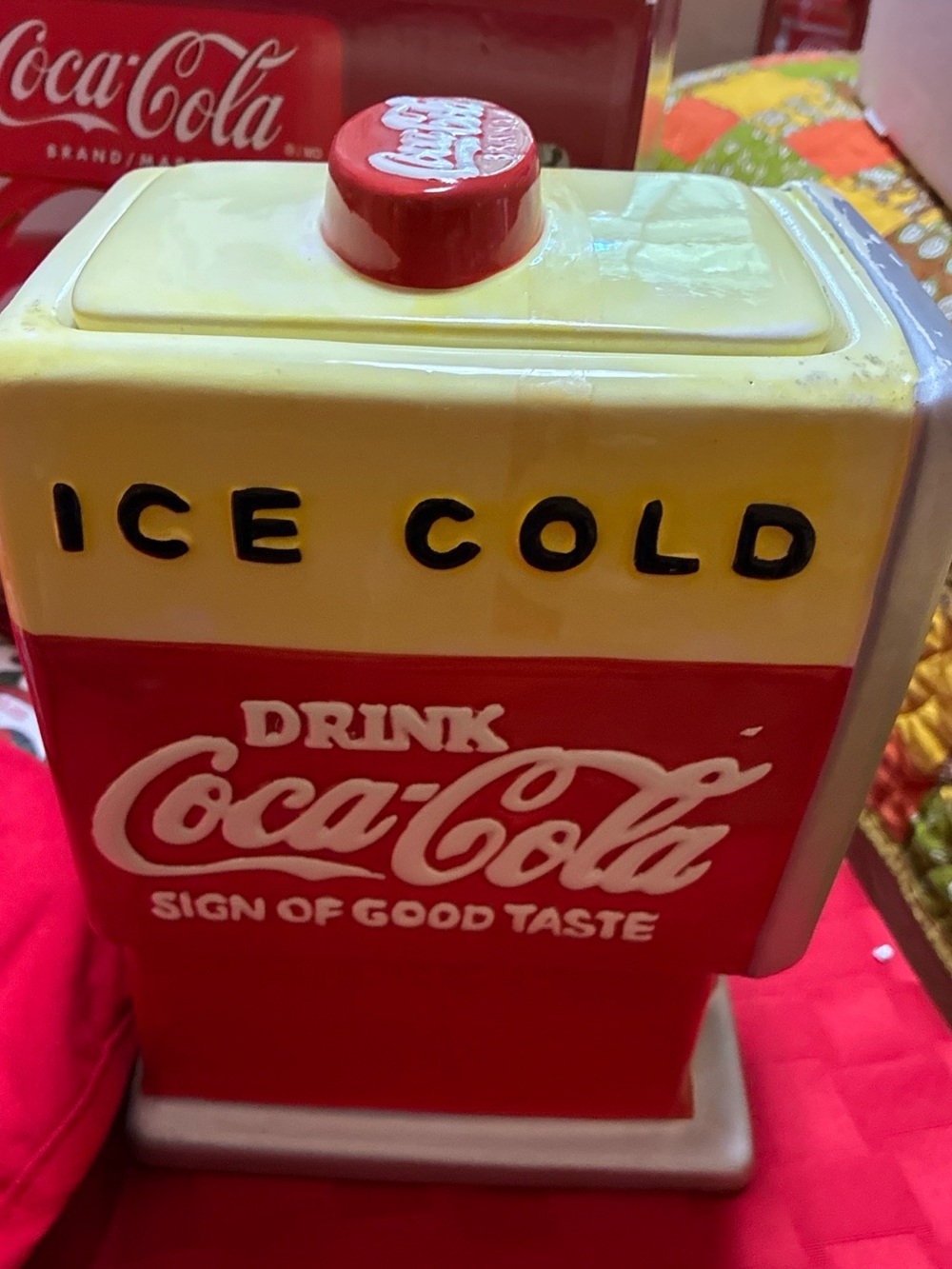 Coca Cola Soda Fountain Cookie Jar Vintage